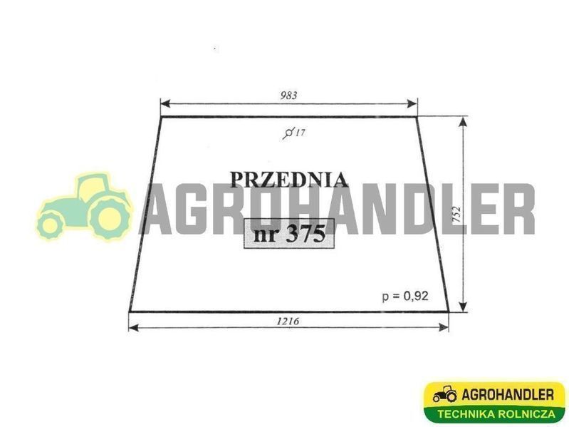 Szyba przednia Ursus C330, C360, 2812, 3512 MF 235, 255