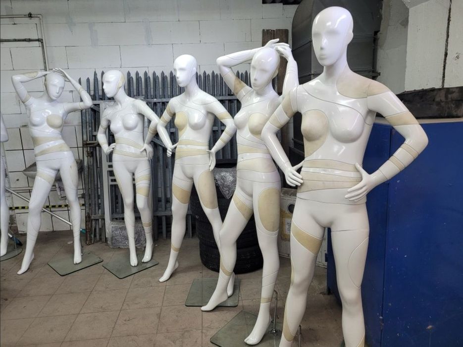Manekiny sklepowe damskie pełne biale antypoślizgowe 5 sztuk