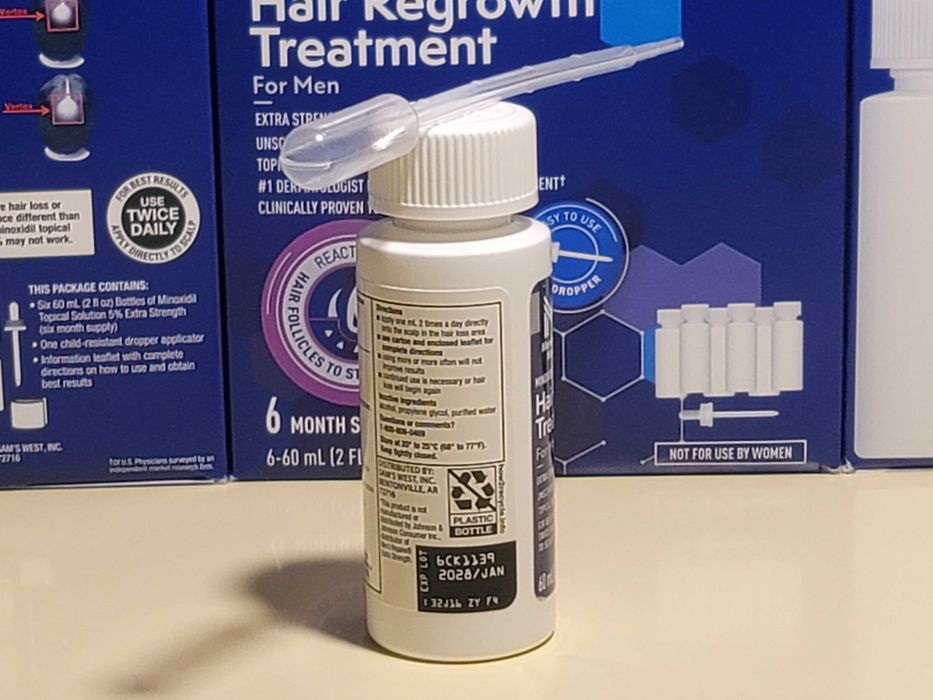 1x Frasco Minoxidil 5% Member’s Mark Líquido (1 Mês) + Pipeta 1ml – O "Gémeo" do Kirkland