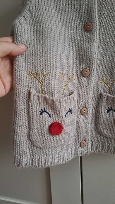 Sweter z reniferem kardigan r.86 Cool Club