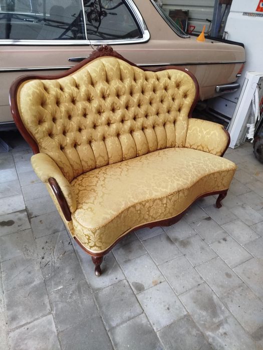 sofa kanapa retro Prl vintage glamour styl ludwika