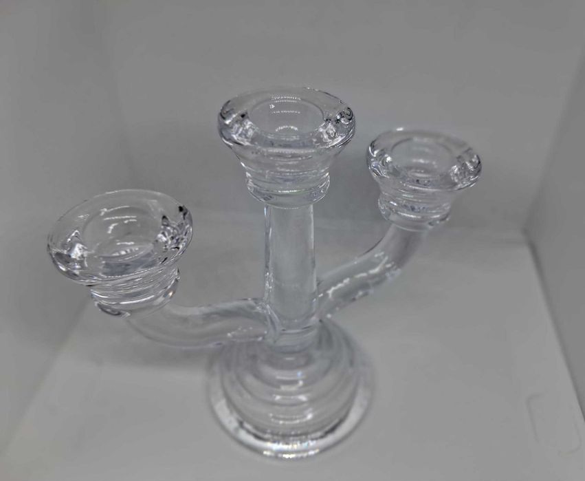 Świecznik 3-ramienny szklany