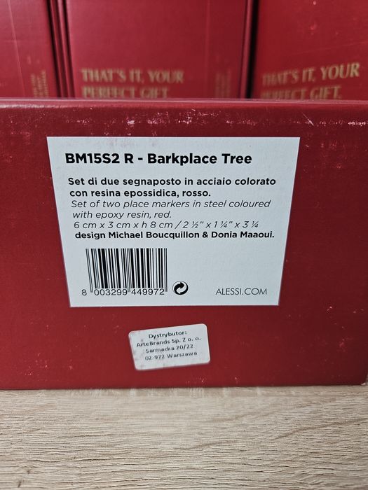 Ozdoba Świąteczna Alessi Bark choinka  pozłacana  porcelana