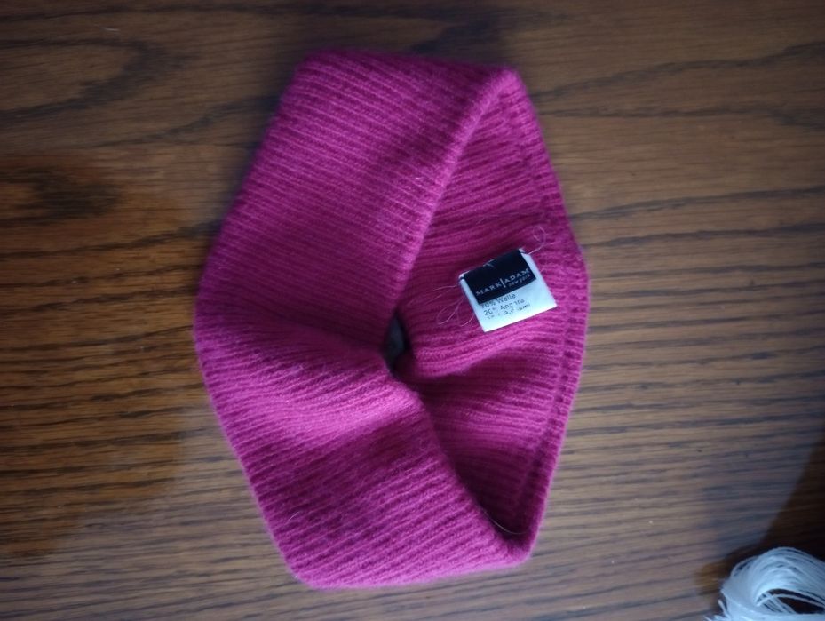 Opaska damska zimowa z wełny i angory