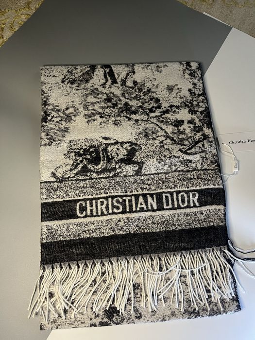 Кашеміровий шарф Christian Dior з принтом Toile de Jouy