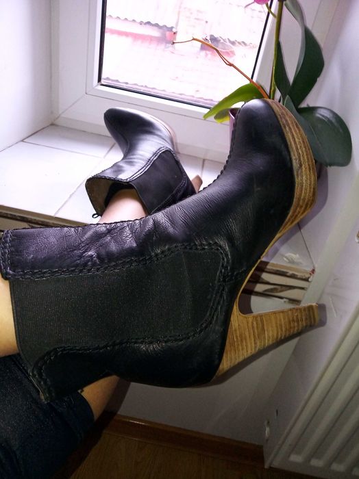 botki ze skóry ZARA r. 39