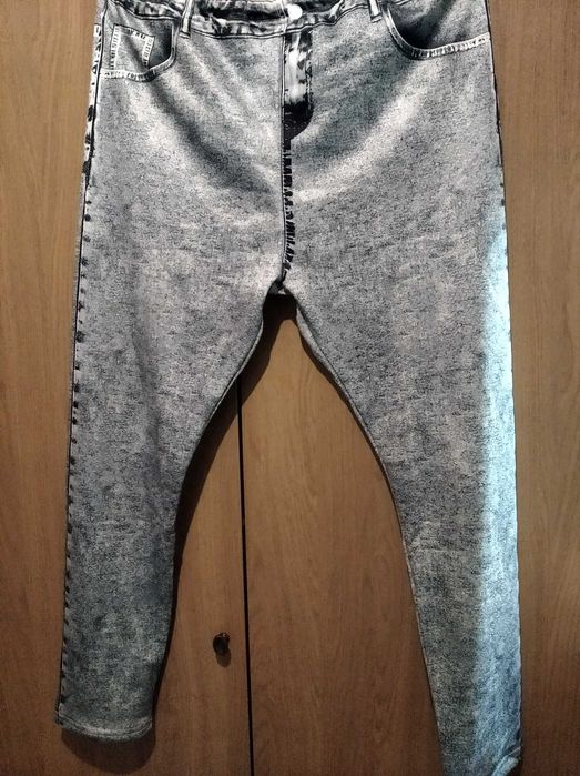 Принтованные утепленные леггинсы, лосины под джинсы, батал