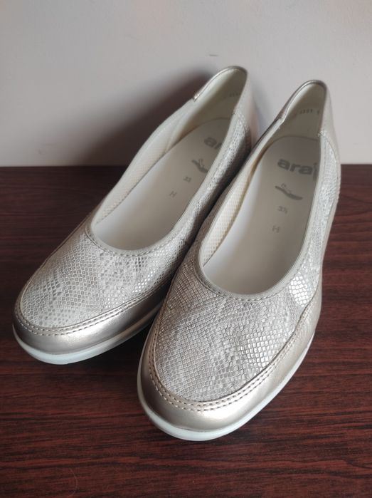 Buty ara rozmiar 36,5 baleriny na koturnie półbuty szeroka stopa skóra
