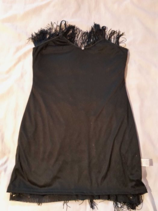 sukienka cekinowa z frędzlami NOWA XL- XXL Wymiary! (latino, lata20te)