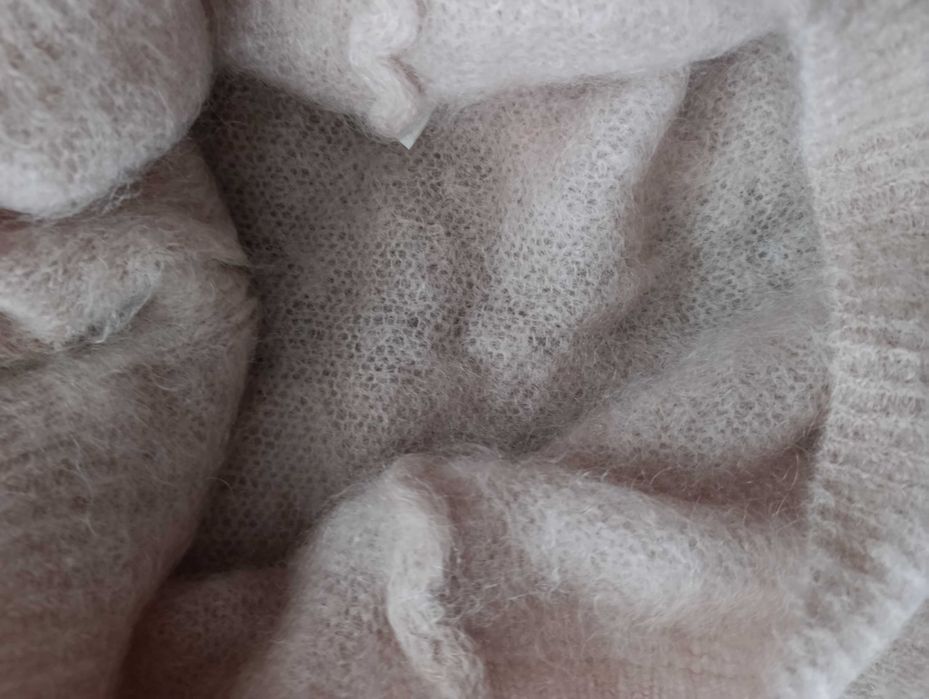 Sweter  kardigan damski, moher  ciepły  beż r. U