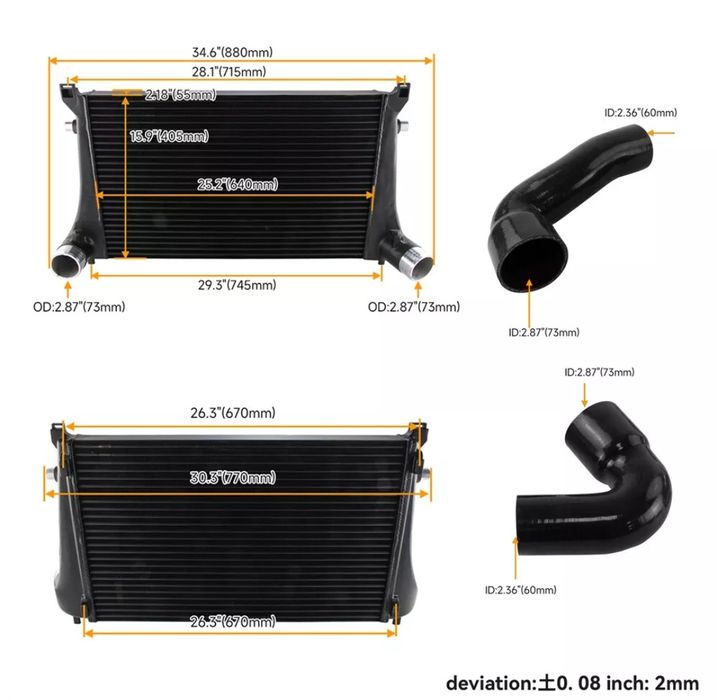 Intercooler golf 7 7.5 GTI GOLF R A3 S3 TT TTS TSI TFSI MK7
