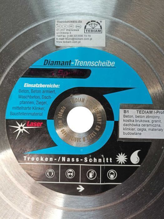 Tarcza diamentowa 300mm 100m/s tarcza do betonu 300mm tarcza do sthila