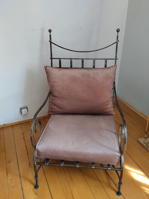 Fotel metalowy,ręcznie gięta stal