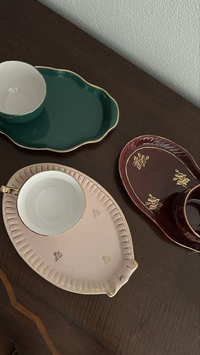 Conjunto 3 travessas com chávena