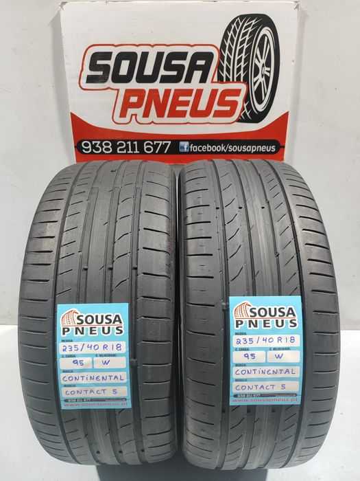 2 pneus semi novos 235-40R18 Continental - Oferta da entrega