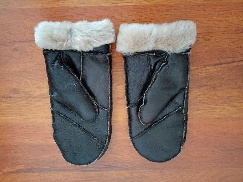 Теплі зимові рукавиці з натуральної овчини (дубленка) 8