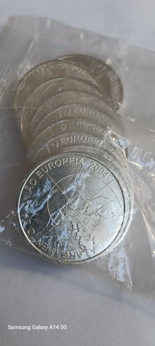 Saco com 10 moedas prata de 8 euros, 2004