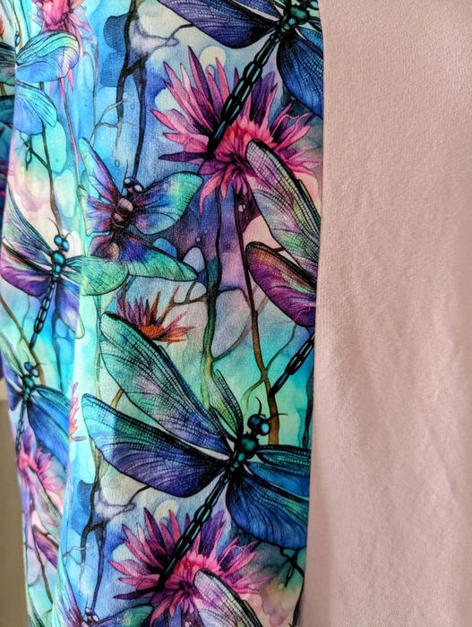 Auri&Lili nowa wiosenna bluza oversize w ważki handmade L 40