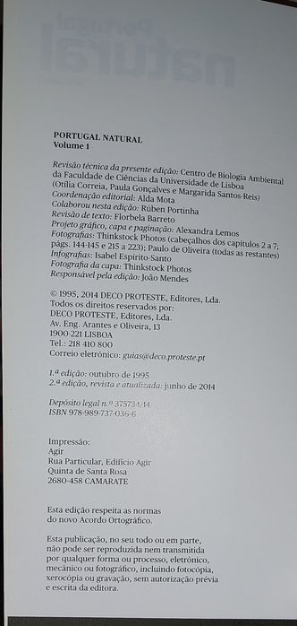 Livro Portugal natural -Volume I