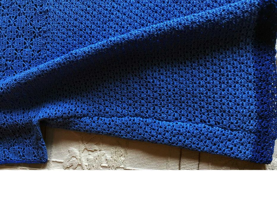 Bluzeczka szydełkowana, niebieska, rozm. 44-46, robota własnoręczna