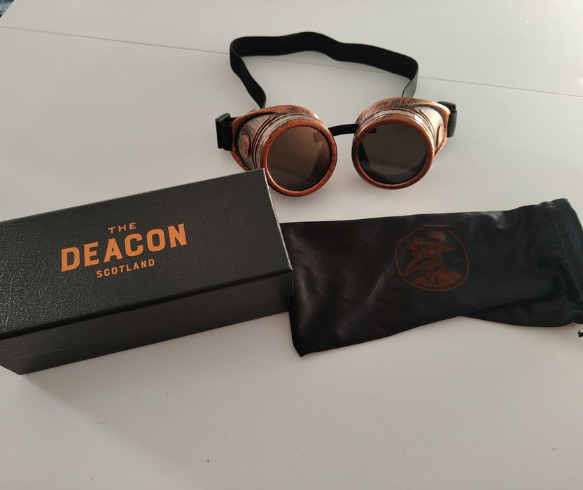 Gogle The Deacon Whisky | Stylowe Okulary Steampunk Cosplay Kolekcjonerskie