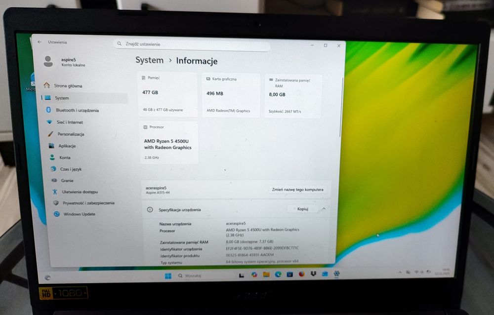 Laptop Acer aspire 5