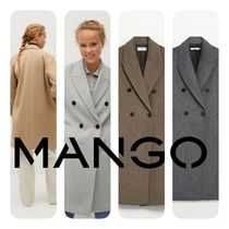 MANGO nowy płaszcz trencz flausz beżowy wełna oversize duży