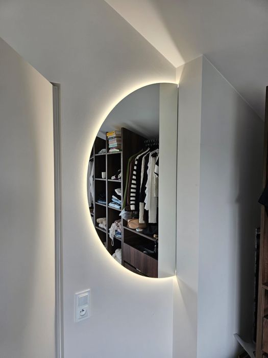 Szklarz, lustra na wymiar, mozntaż