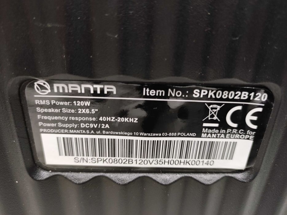 Głośnik Manta SPK0802B120