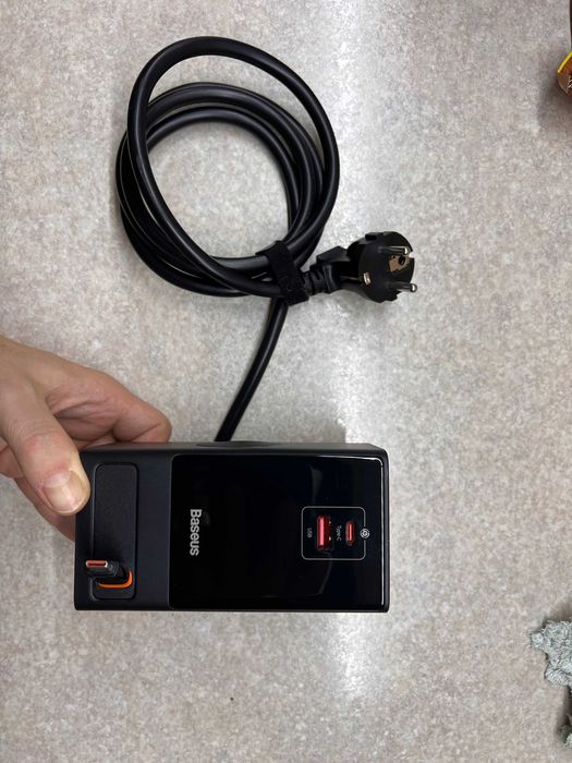 Зарядний пристрій Baseus PowerCombo Digital PowerStrip Black 65W