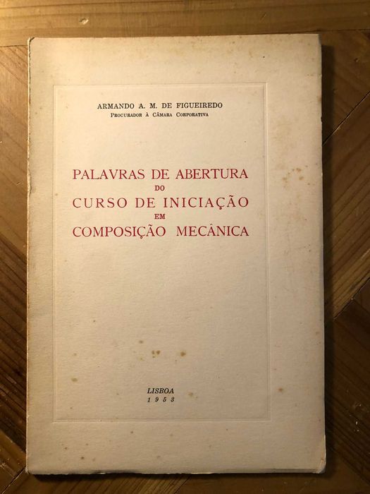 Palavras de abertura do Curso de iniciação em composição mecânica