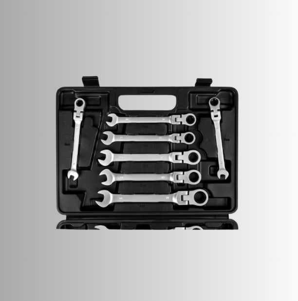 Набор ключей с трещоткой из 12 предметов TECTAKE набір ключів в кейсі