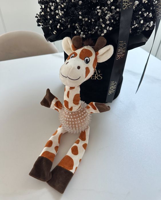 Zabawka dla psa żyrafa piszcząca szeleszczącą gryzak