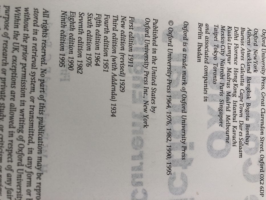 Dicionário Oxford inglês/ inglês Edição de 1995