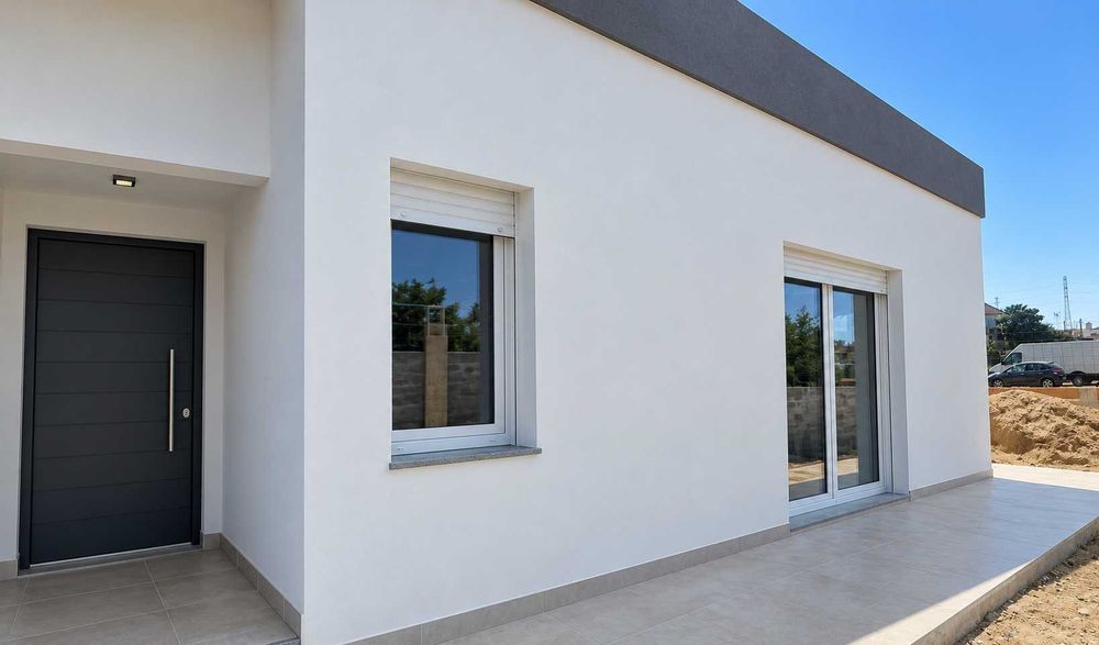Moradia T4 - Térrea 140m2 - Palmela NOVA - a terminar com garagem, Pé Direito 3,40m 3wc