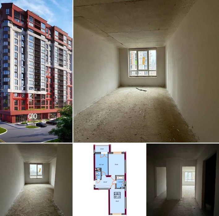 ЖК Q-10. Новобудова. Двокімнатна.