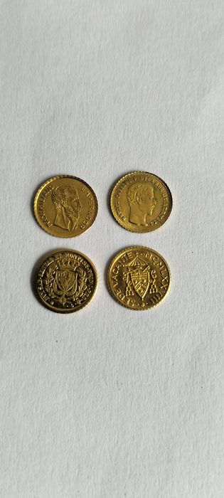 Micro moedas banhadas a ouro