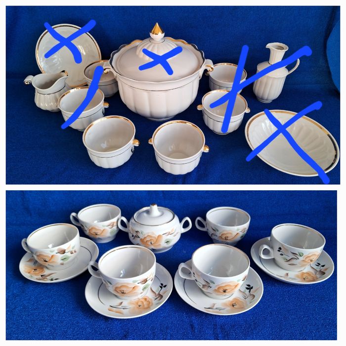 Столовый  сервиз Коростень Чайный сервиз ручная роспись Капчагай