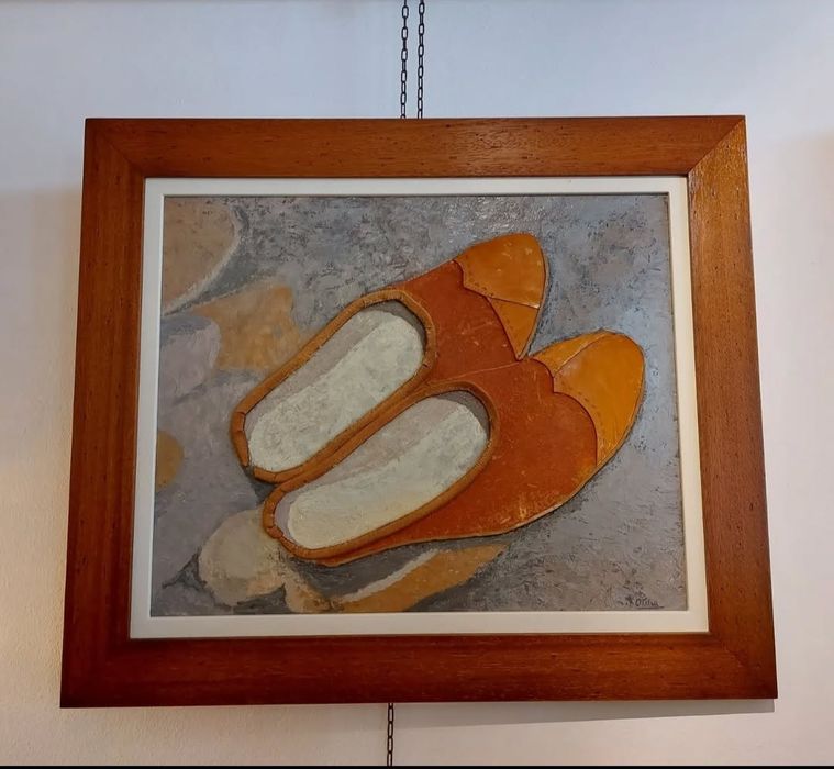 Quadro a óleo e cabedal