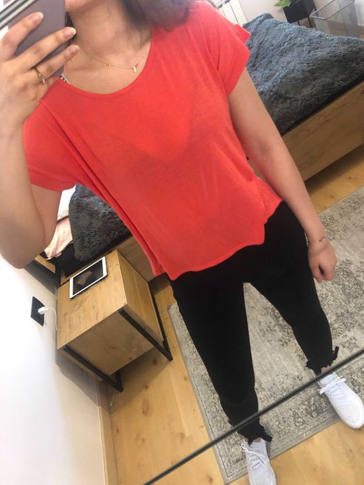 Tshirt bluzka koszulka malinowa różowa