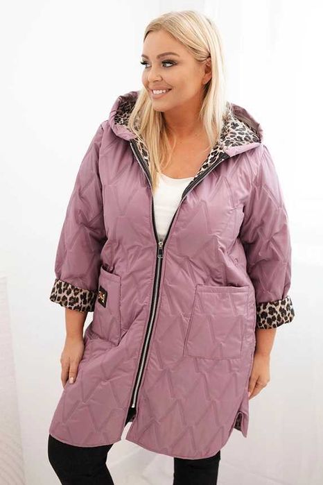 Pikowane Kurtki Damskie Plus Size Panterka Kolory