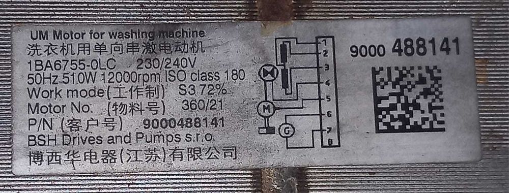 Motor usado Maquina de Lavar Bosch