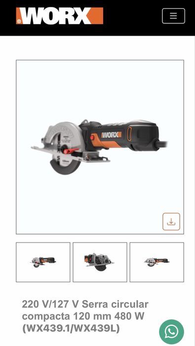 serra circular compacta Worx