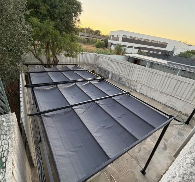 Pergola 3x6m com toldos retrateis