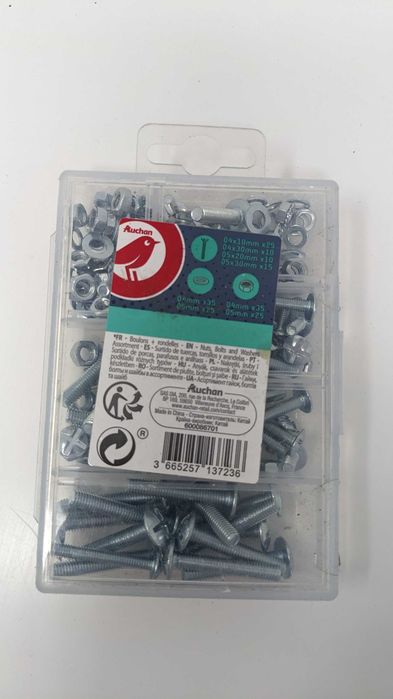 Zestaw Śrub Śrubki  Aluminiowe Srebrne