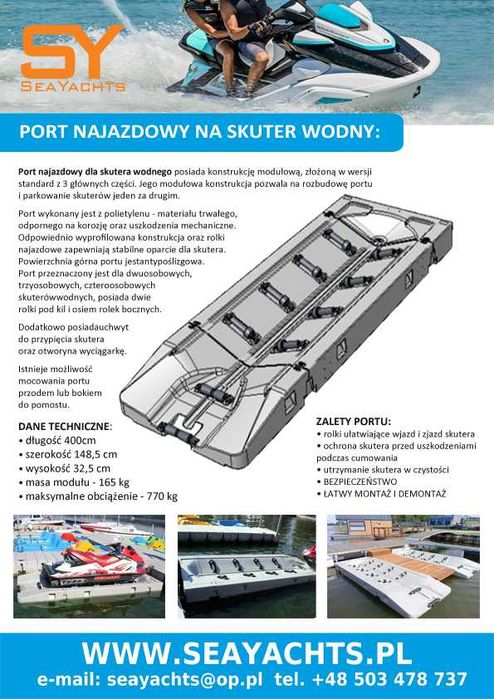 PORT NA SKUTER WODNY platforma dla skutera wodnego mdułowa 400