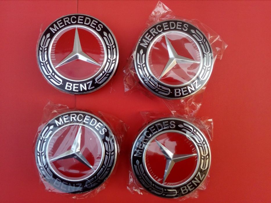 centros jante Mercedes 75mm emblemas tampa logótipo encaixe AMG CLA VW