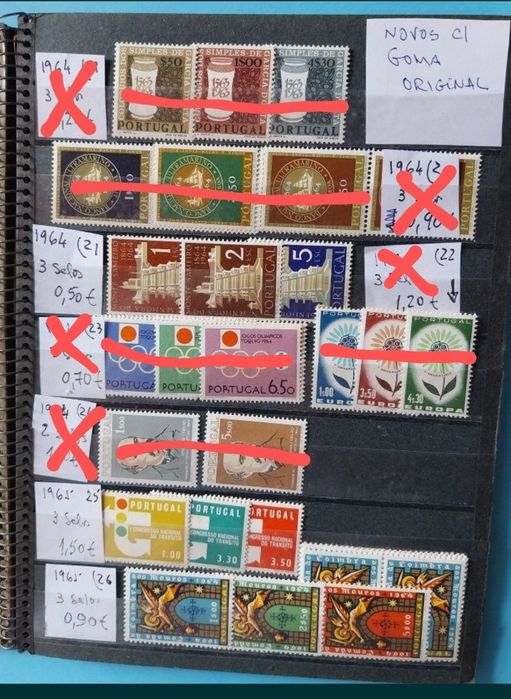 Selos de Portugal novos c/goma original. 1956 a 1965 e Outros