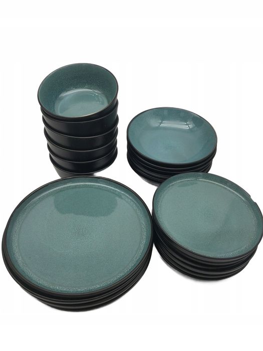 Zestaw naczyń Steingut Ibiza Petrol - styl śródziemnomorski