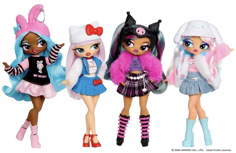 Всі в наявності! Куромі Хеллоу Кітті Сіннамон рол Куроми Lol Surprise! O.M.G. Loves Hello Kitty and Friends Fashion Doll Kuromi Куромі Хелоу Кітті лол